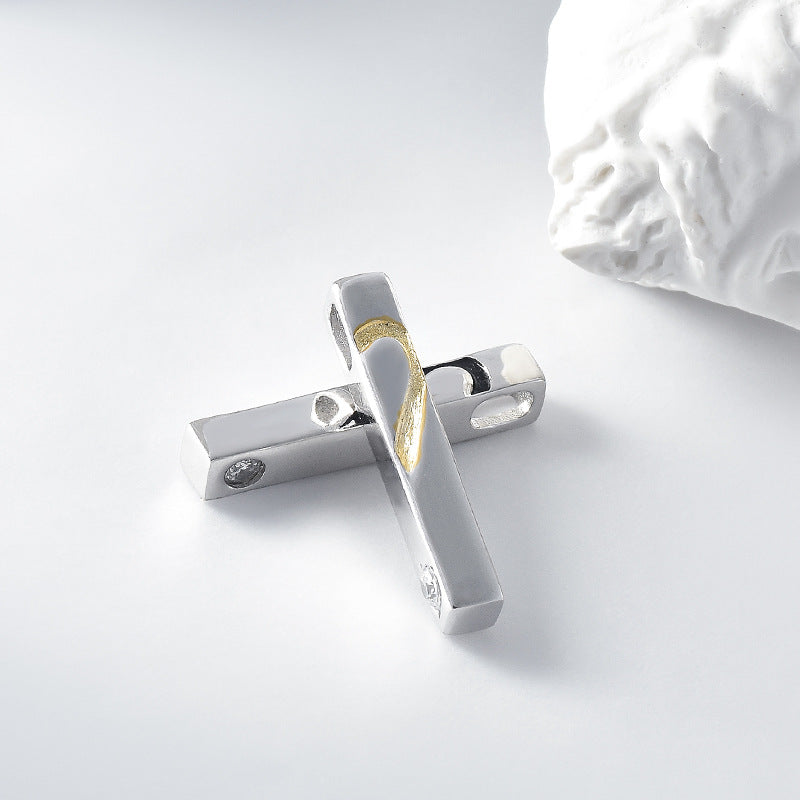 Classic Double Colour Love Pendant Silver Couple Necklace for Women