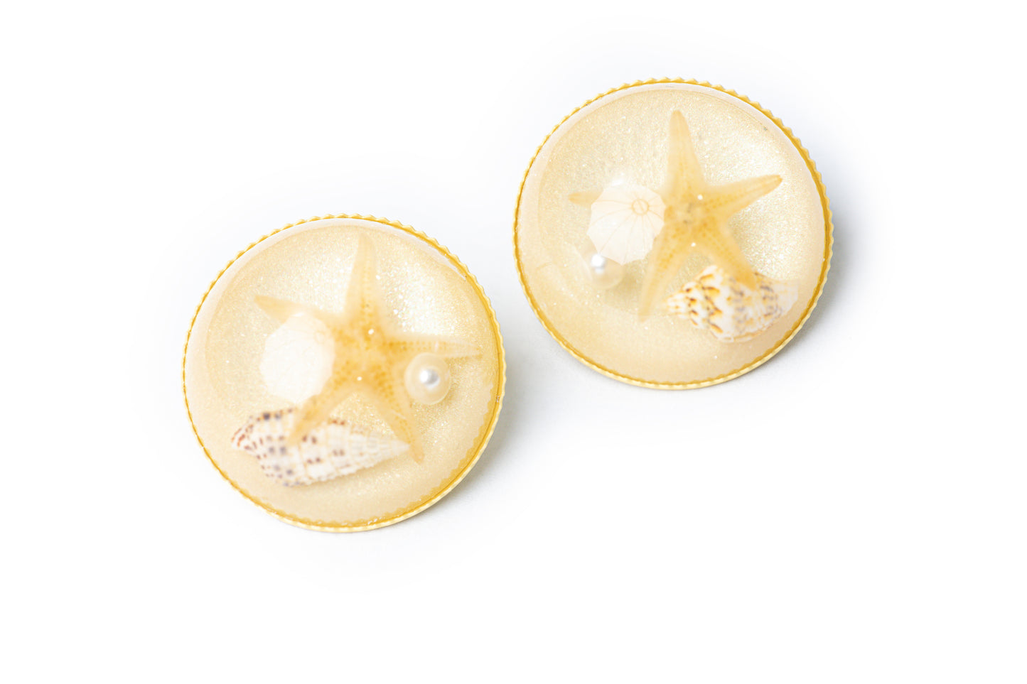 Starfish in Moonlight Studs - Yellow Studs for Women