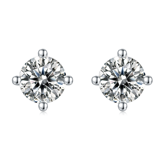 Moissanite Round-Cut Earrings for WomenMoissanite Round-Cut Earrings for Women