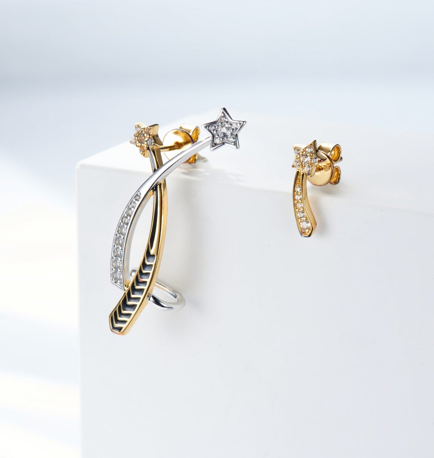 Meteor Enamel Ear Bone Clips and Studs Earrings for Women