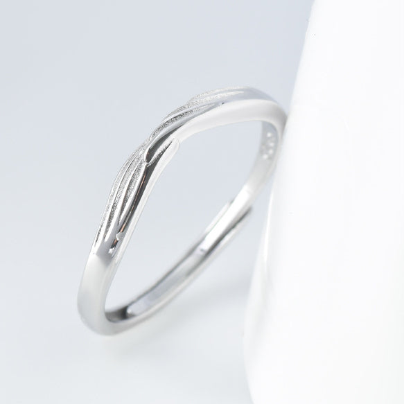Wings Design Silver Couple Ring