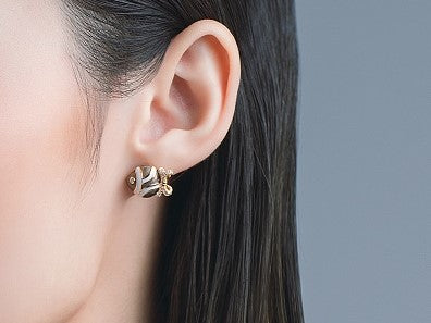 Flounder Fish  Enamel Studs Earrings for Women