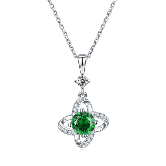 Green Crystal Windmill Necklace for Women