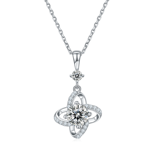 Moissanite Round Cut Windmill Necklace for Women