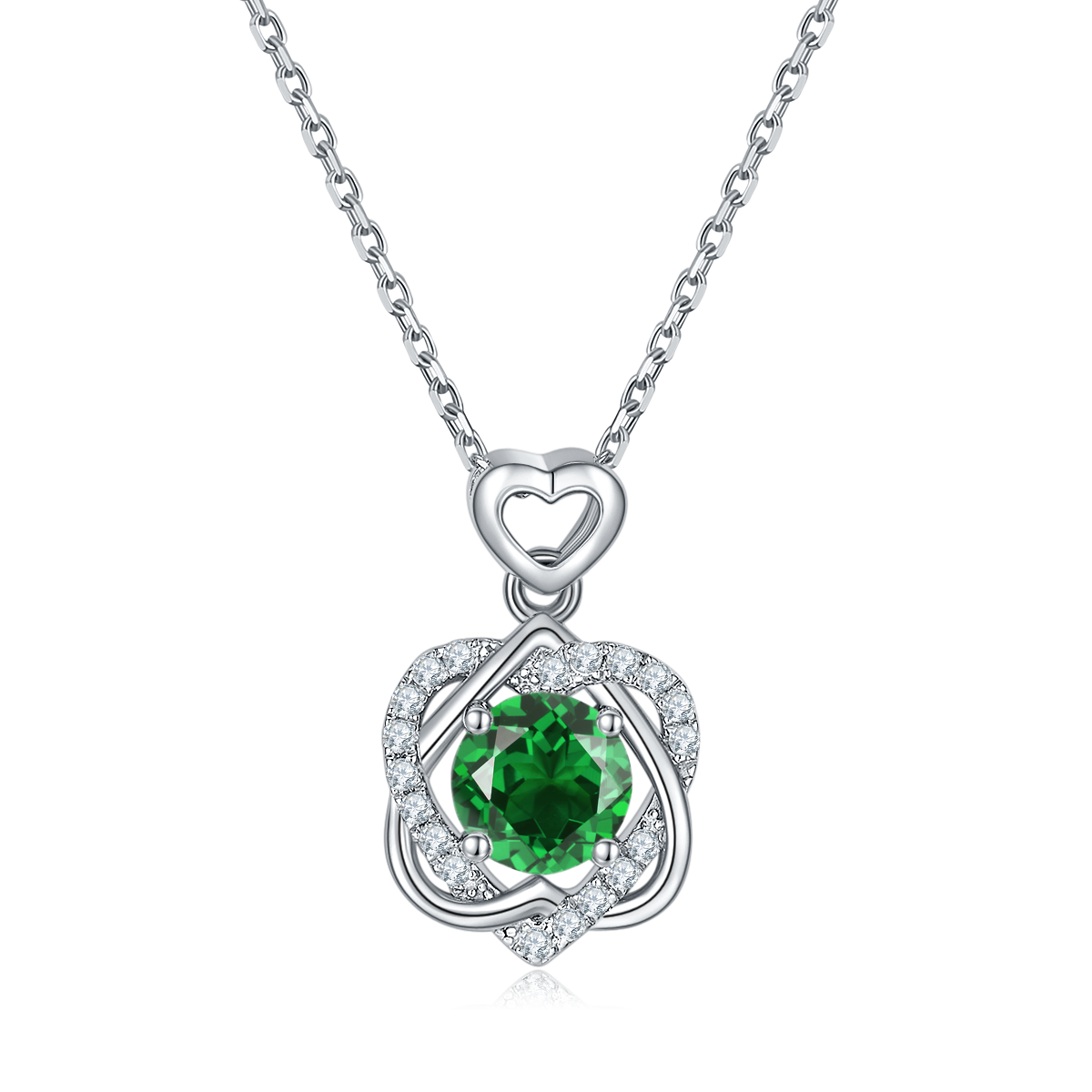 Green Crystal Stone Solitaire Drop Infatuation Necklace for Women