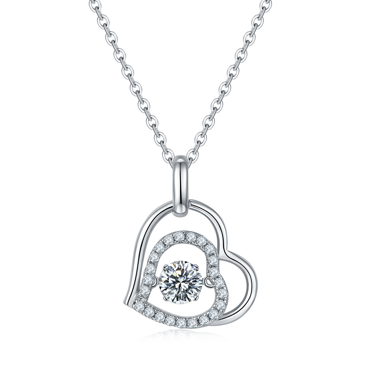 (0.5CT) Moissanite Stone Two Of Us Spirituel Necklace for Women