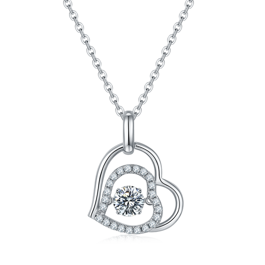 (0.5CT) Moissanite Stone Two Of Us Spirituel Necklace for Women