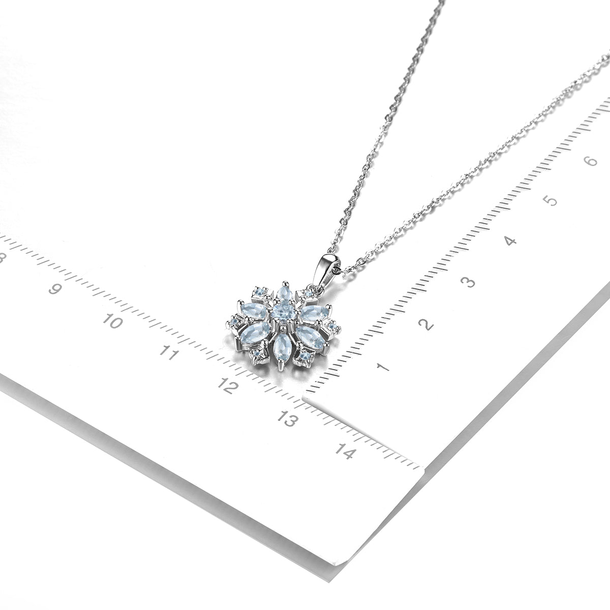 Aquamarine Stone Snow Necklace for Women
