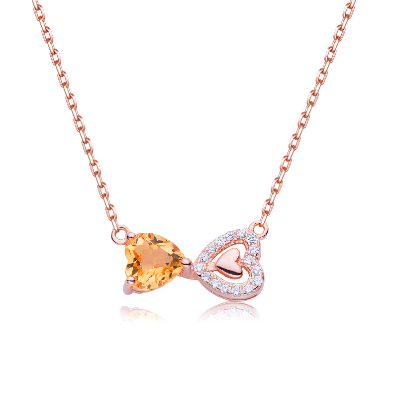 Yellow Crystal (Rose Gold Colour) Necklace for Women