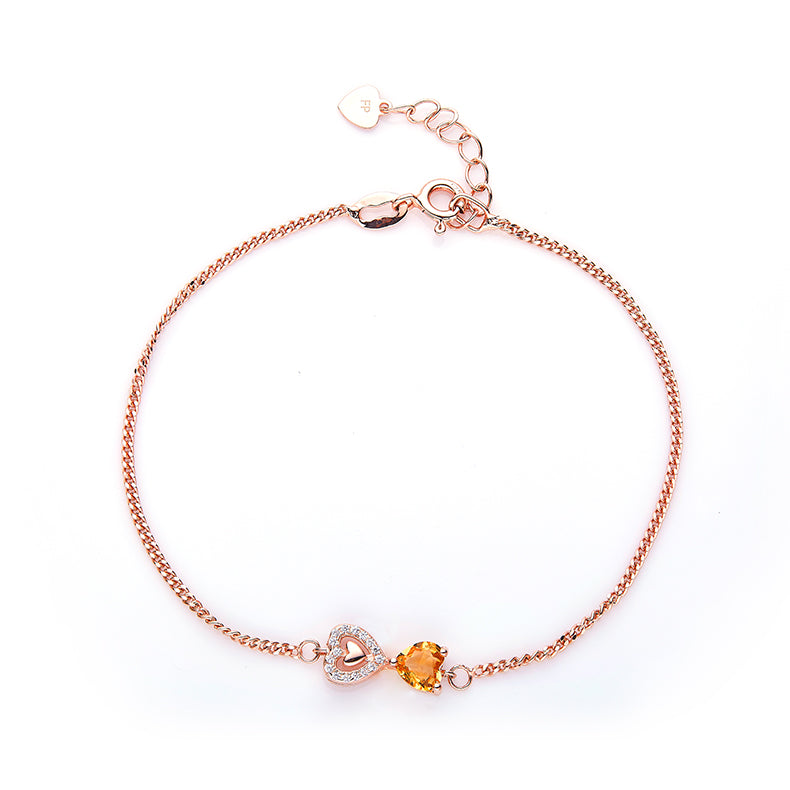 Yellow Crystal (Rose Gold Colour) Bracelet for Women