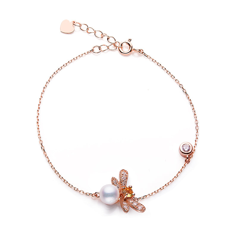 AKOYA Pearl (Rose Gold Colour)Little Bee Bracelet for Women