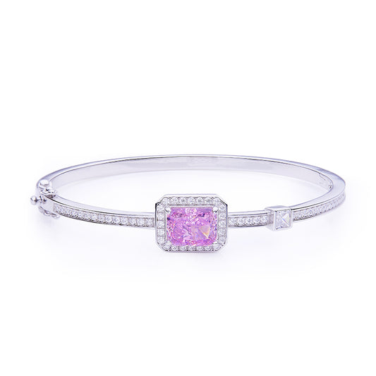 Pink Zircon (2.0CT) Stone Solitaire Drop Bracelet for Women