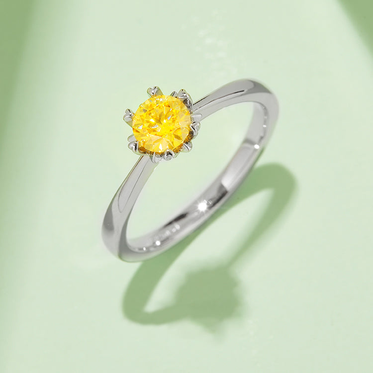 (Four Colours) Moissanite(0.5ct)Six Prongs Stone Ring for Women