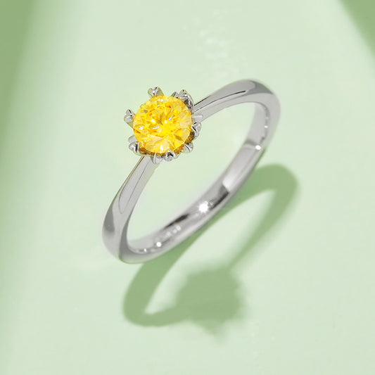 (Four Colours) Moissanite(0.5ct)Six Prongs Stone Ring for Women