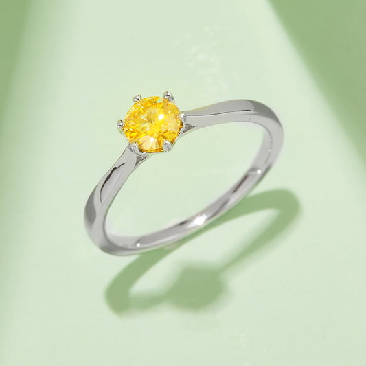 (Four Colours) Moissanite(0.5ct) Stone Six Prongs Ring for Women