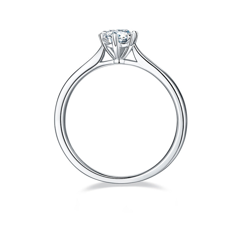 (Four Colours) Moissanite(0.5ct) Stone Six Prongs Ring for Women