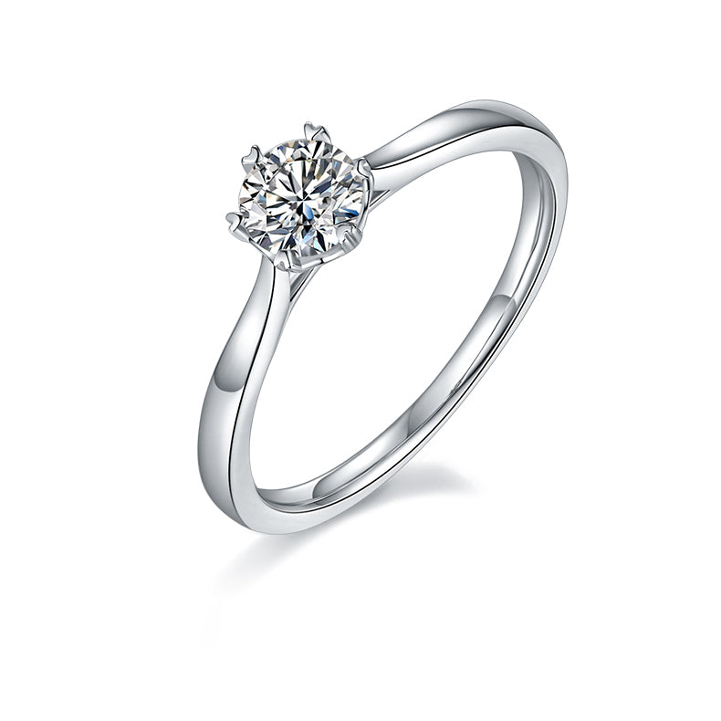 (Four Colours) Moissanite(0.5ct) Stone Six Prongs Ring for Women