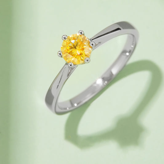 (Four Colours) Moissanite(0.5ct) Stone Ring for Women