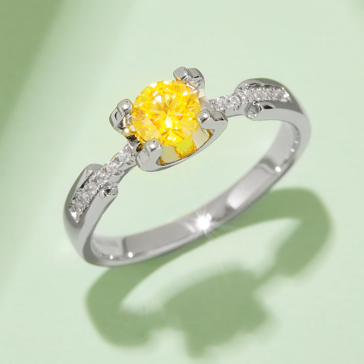 (Four Colours) Moissanite(0.5ct) Stone Ring for Women