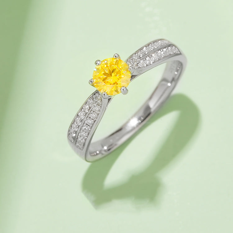 (Four Colours) Moissanite(0.5ct) Stone Ring for Women