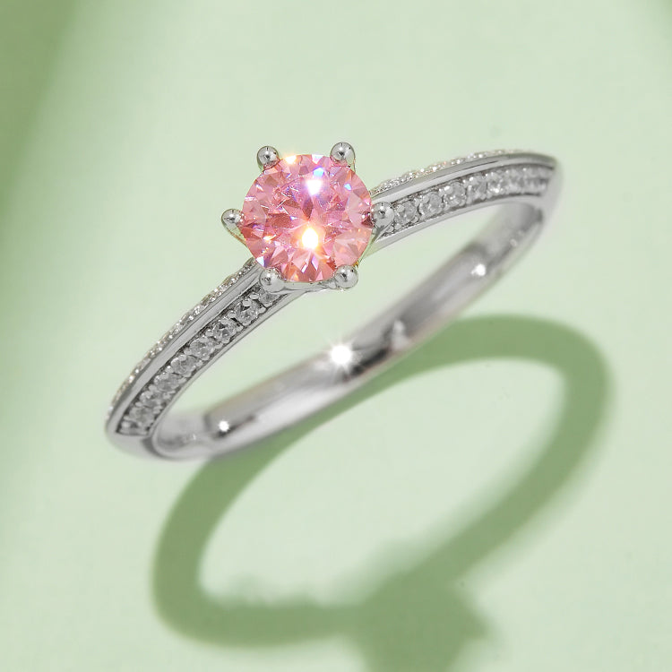 (Four Colours) Round Cut Moissanite(0.5ct) Ring for Women