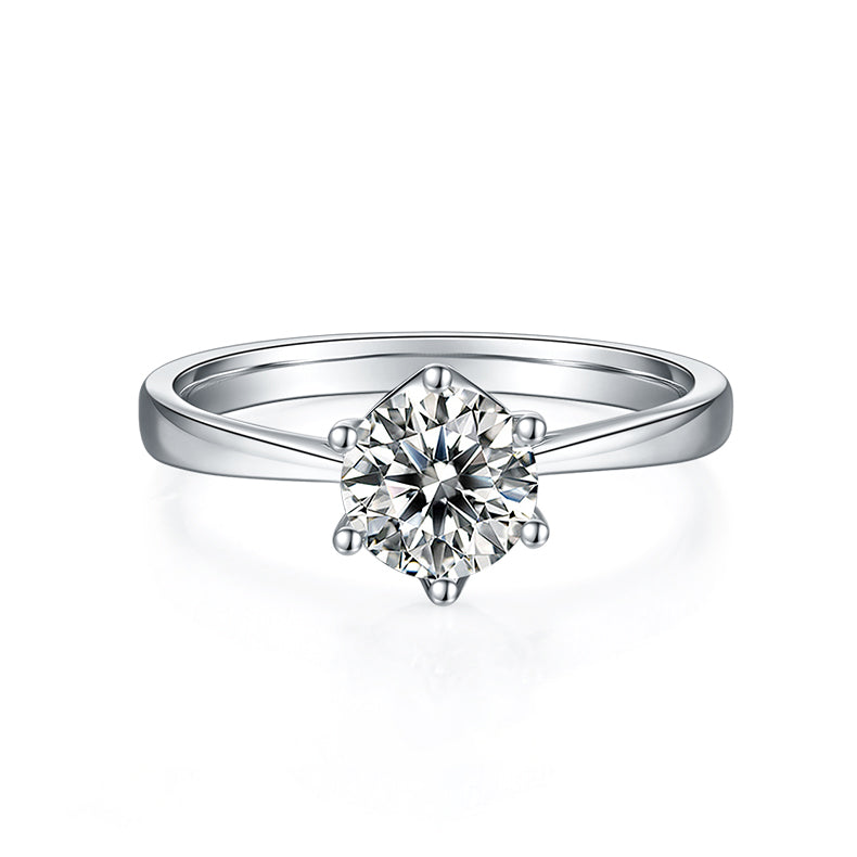 (Four Colours) 1CT Round Cut Moissanite Ring for Women