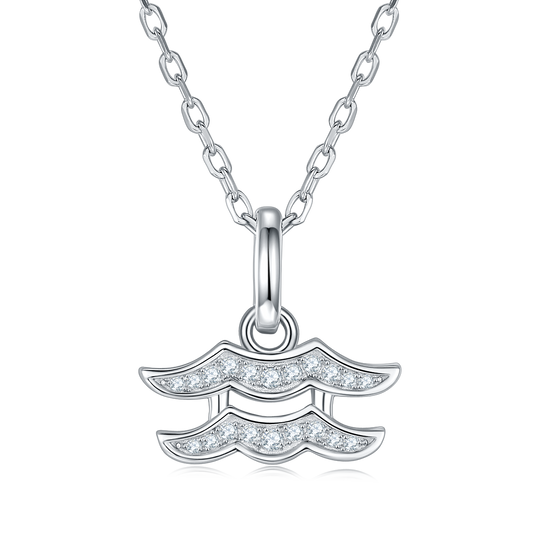 Moissanite Stone Aquarius Necklace for Women