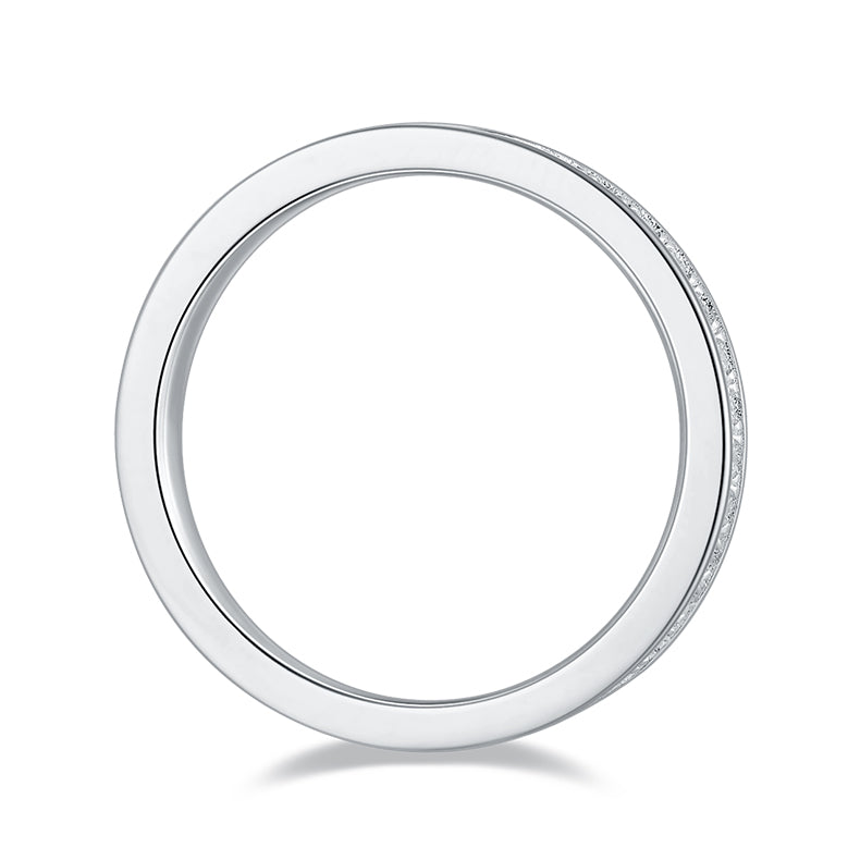 (0.6CT) Moissanite Full Eternity Band Plated Platinum Ring for Women